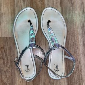 sliver sandals. Size 10